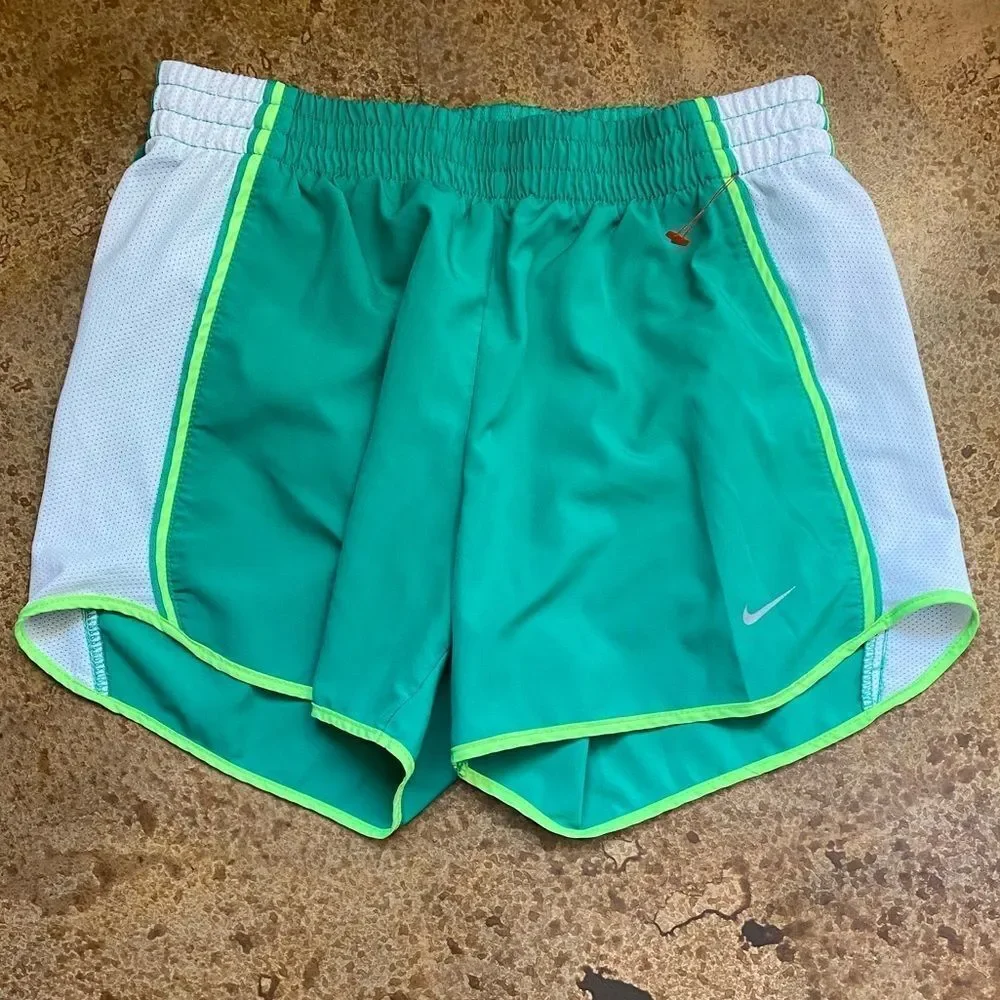 Nike green and‎ neon yellow Dri-FIT Running Shorts